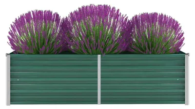 Image de Bacs de jardin surélevés - Jardinières - Bacs de plantation - Bordures de jardin - Bacs de culture - Acier galvanisé - 160x40x45 cm