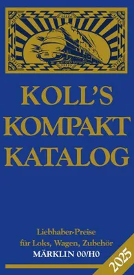 A catalog cover with a vintage train illustration and text.
