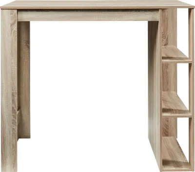 Zdjęcie produktu dla Stolik barowy "Danderyd" o wymiarach 120 x 60 x 106 cm z 3 dębowymi półkami
