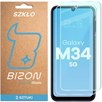 Produktbild von Gehärtetes Glas für Galaxy M34 5G, Bizon Glass Clear Duo, 2 Stück
