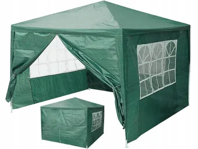 Obrázek produktu pro MultiGarden Zahradní altán skládací 3 x 3 x 2,5 m, 4 boční stěny, zelený