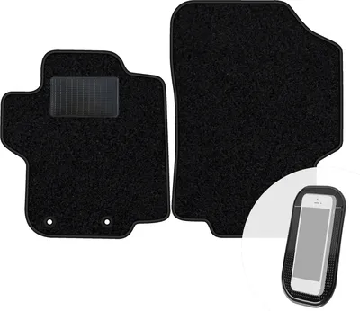 Produktbild von moto-MOLTICO Vorne Fußmatten Auto Velours Autoteppiche Schwarz Automatten Set 2-teilig passend für Peugeot 1007 - 2005-2009