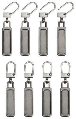 Imagen del producto de Deslizador rectangular para cremallera, 2 x 3/8 pulgadas, desmontable, repuesto para bolsas de costura