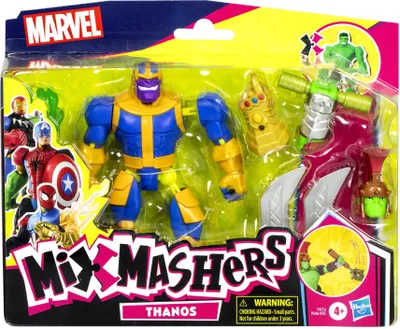 A packaged toy set featuring Thanos and other Marvel characters.