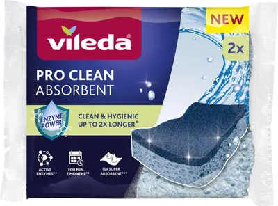Obrázek produktu pro Vileda 179253, Obdélníkový, Modrá, Kuchyně, Ruční praní, Jednobarevný, 2 kusů