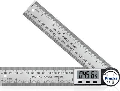 Image de Rapporteur d'angle numérique Preciva 400mm Acier inoxydable Équerre de menuiserie