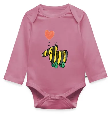 Produktbild von Spreadshirt Janosch Große Tigerente Mit Herz Liebe Tages Baby Body Langarm, 74 (6-9 M.), Mauve