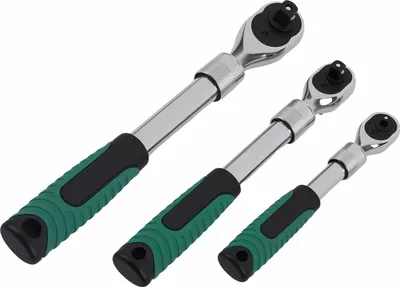 Zdjęcie produktu dla 3-częściowy klucz zapadkowy 72-zębowy 1/4" 3/8" 1/2" wysuwany 40Cr
