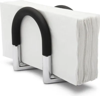 Immagine prodotto di Umbra Kitchen & Entertaining Swivel Serviettenhalter, Serviettenständer, Serviettenkorb, Servietten, Schwenkbar, Metall / Kunststoff, Schwarz / Chrom, 330705047