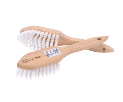 Produktbild von 2 Stück Stielbürste weiße ppn Borsten Reinigungsbürste 265mm Lang Spitz mit Borstenrand Scheuerbürste Holz Reinigungsbürste