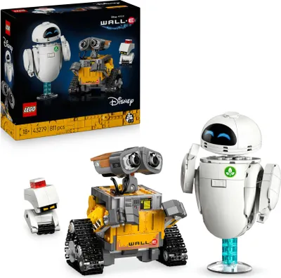 Produktbild von LEGO ǀ Disney and Pixar WALL-E und EVE - Kontruktionsspielzeug für Erwachsene - DIY Set zum Basteln - Baumodell mit M-O & Hal Figuren - Deko zum Bauen - Kreatives Geschenk für Männer und Frauen 43279
