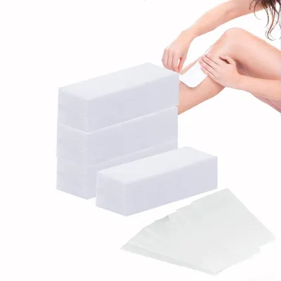Produktbild von 400 Stück Vliesstreifen für Haarentfernung – Enthaarungsstreifen für Warmwachs & Zuckerpaste, 7x22 cm, für Beine, Intimbereich & Gesicht