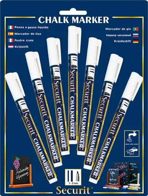 Produktbild von Securit Kreidemarker ORIGINAL SMALL 7er Set weiß