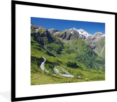 Produktbild von MuchoWow® Gerahmtes Poster Die Großglocknerstraße durch die österreichischen Alpen 80x60 cm - Poster mit Schwarzem Bilderrahmen Wandposter Rahmen Foto Bilder - Schlafzimmer-Dekorationen - Fotoposter
