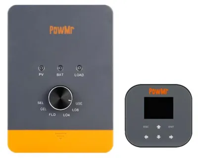 Obrázek produktu pro Regulátor solárního nabíjení, technologie MPPT, snadné ovládání, 25A s displejem, 12V/24V