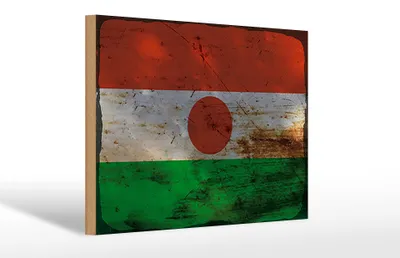 Produktbild von Holzschild Flagge Niger 30x20cm Flag of Niger Rost