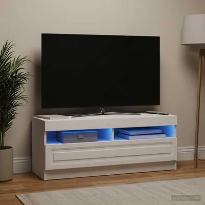 Immagine prodotto di Maison Exclusive - Mobile TV LED bianco, realizzato in legno composito