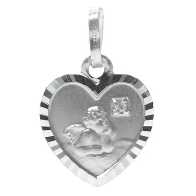 Produktbild von Basic Silber STG08 Kinder Anhänger Schutzengel Herz Silber Zirkonia
