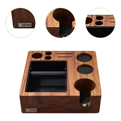 Produktbild von Walnussholz Tamperstation 58mm, Espresso Zubehör Organizer für Tamper, Distributor & Siebträger, platzsparend & stabil