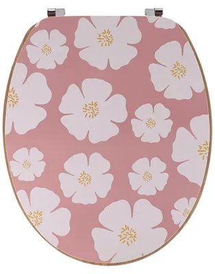 Produktbild von TENDANCE WC-Sitz Klodeckel Toilettensitz 37 x 46 cm rosa weiß Blumen Toilettendeckel Badezimmer
