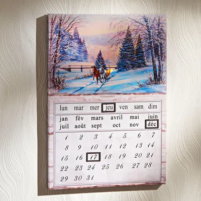 Produktbild von Ewiger LED-Kalender Winterlandschaft französisch Dauerkalender Wandkalender