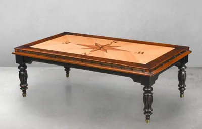 Produktbild von Casa Padrino Luxus Vintage Stil Couchtisch Naturfarben / Braun / Schwarz 137 x 77 x H. 45 cm - Rechteckiger Massivholz Wohnzimmertisch - Vintage Stil Wohnzimmer Möbel - Luxus Wohnzimmer Möbel