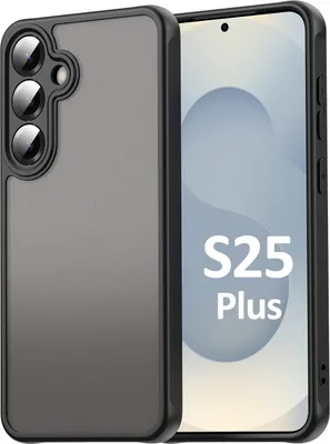 Zdjęcie produktu dla Etui na telefon komórkowy Samsung Galaxy S24+ / Galaxy S25+ Matowa, odporna na wstrząsy obudowa ochronna w kolorze czarnym