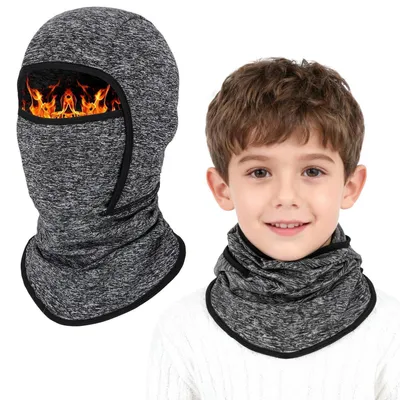 Produktbild von Kinder Winter Thermo Fleece Sturmhaube Dunkelgrau Größe S