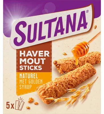 Produktbild von Sultana Havermoutsticks Naturel mit Golden Syrup 150g – Knuspriger Snack
