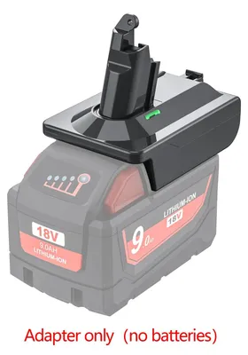 Immagine prodotto di Adattatore per batteria - Adattatore V6 - Per batteria Milwaukee da 18 V su aspirapolvere V6 - Compatibile con SV03, SV04, SV09, DC62, DC59 - Blu