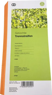 Produktbild von Soennecken Trennstreifen oeco 1414 10,5x24cm orange 100St.