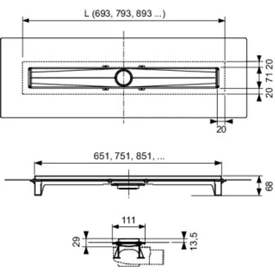 Produktbild von TECE 600807 TECEdrainline-Evo Duschrinne,