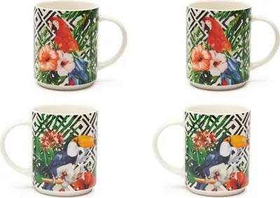 Zdjęcie produktu dla Excelsa Zestaw z 4 kubkami Tropical Chic Porzellan 30 cl Bunt