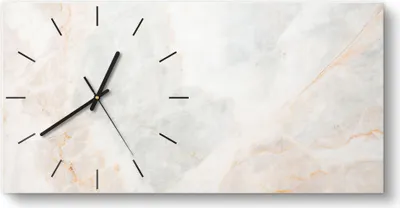 Produktbild von DEQORI Glasuhr 60x30 cm Modern 'Marmorsteinstruktur' Wanduhr Glas Uhr Design leise