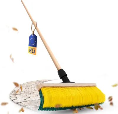 Produktbild von Novaliv Krallenbesen mit Stiel 60cm, Spezialbesen gebogenen Borsten Borsten -Ideal als Gartenbesen, Kratzbesen, Kunstrasen Besen, Optimal für Camping, Straßenbesen