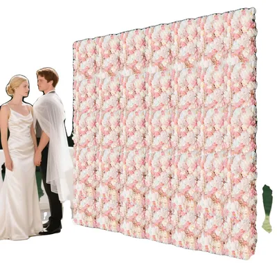 Produktbild von Künstliches Blumenwandpaneel, 12 Stück, Elegante Dekoration, Rosa