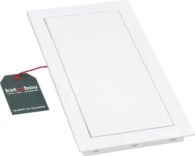 Produktbild von KOTARBAU® Drzwiczki rewizyjne Klapa rewizyjna 15x30 cm do malowania Zamek zatrzaskowy Drzwiczki rewizyjne Drzwiczki rewizyjne Drzwiczki dostepowe Klapa konserwacyjna Klapa serwisowa Klapa do czyszczenia plyt gipsowo-kartonowych Tworzywo sztuczne Bialy