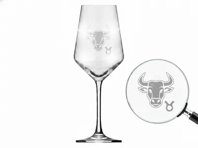 Produktbild von Exoda Weinglas Stier Motiv 350ml spülmaschinenfest mit Gravur