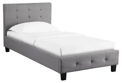Produktbild von Polsterbett OHIO Bettgestell 90 x 200 cm Einzelbett Designbett inklusive Lattenrost Textilbezug in grau