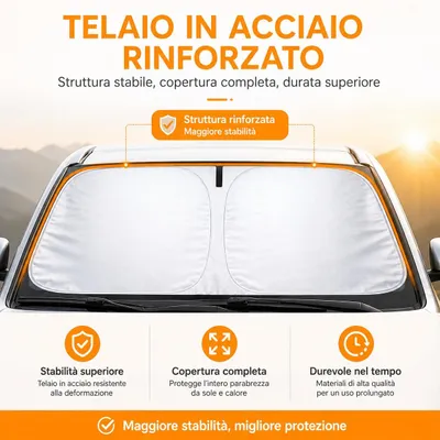 Imagen del producto de Parasol para parabrisas de coche, protección UV, 145 x 80 cm, plegable, para todos los vehículos