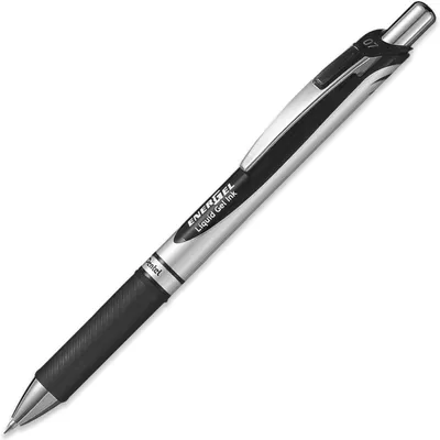 Produktbild von Pentel EnerGel Gelrollerstift mit Druckmechanismus – Packung mit 6 Stück – 0,7 mm – Schwarz
