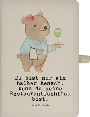 Produktbild von Mr. & Mrs. Panda notizbuch Restaurantfachfrau Herz - Transparent - Geschenk, Kladde, Skizzenbuch, Journal, Reisetagebuch, Tagebuch