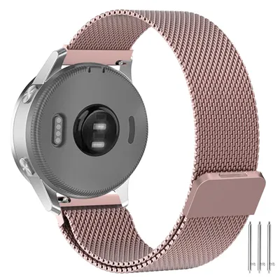 Immagine prodotto di Bracciale in metallo da 18 mm per Garmin Vivoactive 4S - Design a rete traspirante per un maggiore comfort