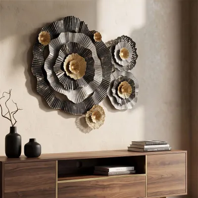 Zdjęcie produktu dla Panel dekoracyjny 3D z wielokolorowego metalu 100x8x80 cm