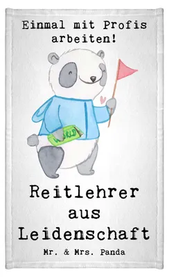 Produktbild von Mr. & Mrs. Panda Handtuch Reitlehrer Leidenschaft - Weiß - Geschenk, Design, Klein, Gästetuch, Baumwollhandtuch, Frotteetuch