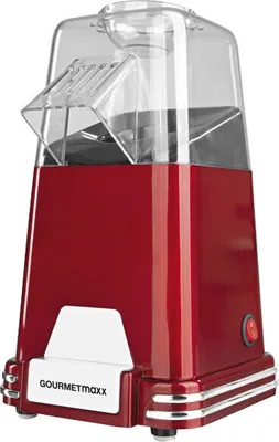 Produktbild von GOURMETmaxx Popcorn Maschine Maker Automat 1100W Rot Retrolook Heißluft ohne Öl