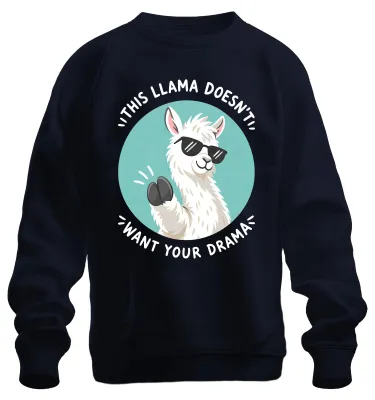 Produktbild von This Llama Doesn't Want Your Drama Alpaca Lustig Alpaka Cool Sweatshirt Pullover, Navy, L