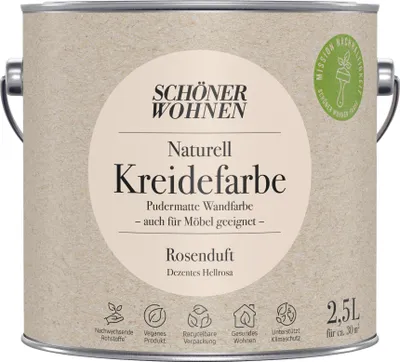 Produktbild von Schöner Wohnen Naturell Kreidefarbe 2,5 Ltr. Rosenduft dezentes Hellrosa