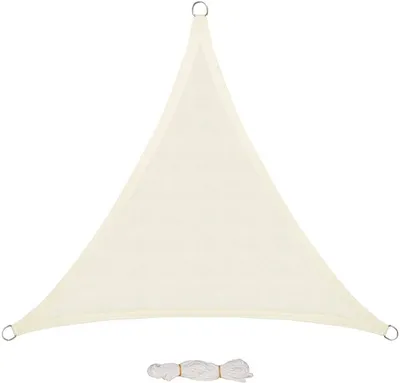 Produktbild von EUGAD Sonnensegel Sonnenschutz 200g/m² Garten Balkon Terrasse HDPE Wetterschutz atmungsaktiv Creme Dreieck 4x4x4m