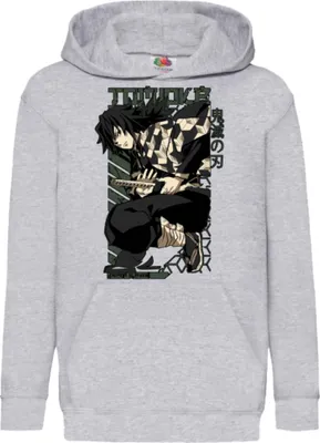 Immagine prodotto di Felpe con cappuccio per bambini Demon Anime Slayer Tomioka Gyuu, 9-11 Jahr - 140 / Gris